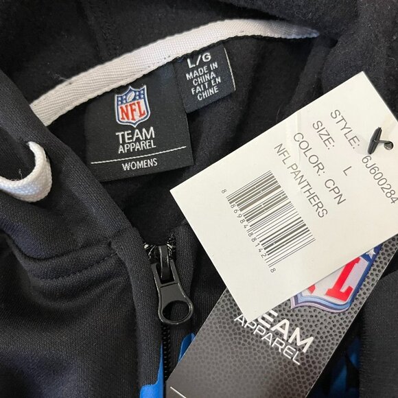 NFL CAROLINA PANTHERS Women's Black Team Hoodie - Size Large - NWT - Picture 4 of 4